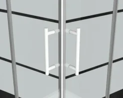 form&style Eckeinstieg SAMOA 80-90 cm Dekor Querstreifen Profilfarbe weiß