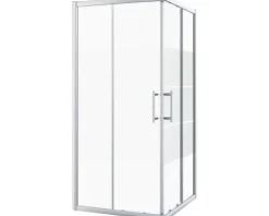 form&style Eckeinstieg SAMOA 80-90 cm Dekor Querstreifen Profilfarbe weiß