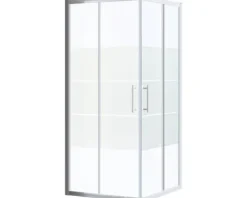 form&style Eckeinstieg SAMOA 80-90 cm Dekor Querstreifen Profilfarbe weiß