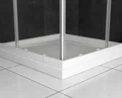 form&style Eckeinstieg SAMOA 80-90 cm Dekor Querstreifen Profilfarbe weiß