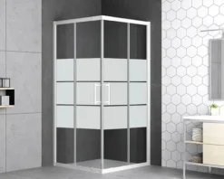 form&style Eckeinstieg SAMOA 80-90 cm Dekor Querstreifen Profilfarbe weiß