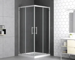 form&style Eckeinstieg SAMOA 80-90 cm Klarglas Profilfarbe chrom
