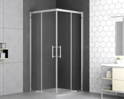 form&style Eckeinstieg SAMOA 80-90 cm Klarglas Profilfarbe chrom
