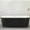 form&style Freistehende Badewanne SANSIBAR 80 x 180 cm Wanne weiß glänzend Schürze schwarz matt