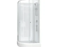 form&style Komplettdusche COOKS Viertelkreis 85 x 85 x 195 cm weiß