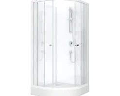 form&style Komplettdusche COOKS Viertelkreis 85 x 85 x 195 cm weiß