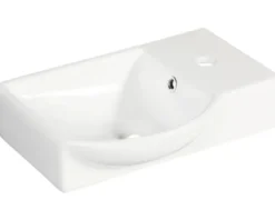 form&style Möbel-Waschtisch FELINA links 45 cm Keramik weiß ohne Armatur