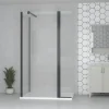 form&style Seitenwand MODENA 30 x 195 cm Profil schwarz matt Klarglas Reversibel schmutzabweisende Glasbeschichtung