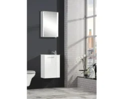 form&style Spiegelschrank 42,5 x 16,5 x 67 cm grau 1-türig LED IP 20