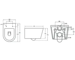 form&style Wand-WC Set SAMAR Tiefspüler ohne Spülrand kurz schwarz matt mit WC-Sitz und Turbo-Flush-Technologie