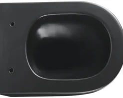 form&style Wand-WC Set SAMAR Tiefspüler ohne Spülrand kurz schwarz matt mit WC-Sitz und Turbo-Flush-Technologie