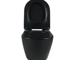 form&style Wand-WC Set SAMAR Tiefspüler ohne Spülrand kurz schwarz matt mit WC-Sitz und Turbo-Flush-Technologie