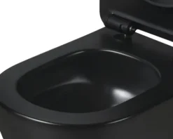form&style Wand-WC Set SAMAR Tiefspüler ohne Spülrand kurz schwarz matt mit WC-Sitz und Turbo-Flush-Technologie