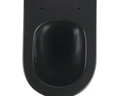 form&style Wand-WC Set SAMAR Tiefspüler ohne Spülrand kurz schwarz matt mit WC-Sitz und Turbo-Flush-Technologie