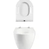 form&style Wand-WC Set SAMAR Tiefspüler ohne Spülrand weiß glänzend mit WC-Sitz und Turbo-Flush-Technologie