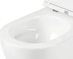 form&style Wand-WC Set SAMAR Tiefspüler ohne Spülrand weiß glänzend mit WC-Sitz und Turbo-Flush-Technologie