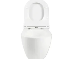 form&style Wand-WC Set SAMAR Tiefspüler ohne Spülrand weiß glänzend mit WC-Sitz und Turbo-Flush-Technologie