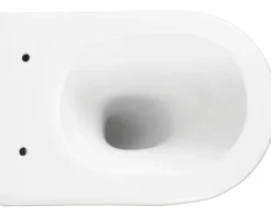 form&style Wand-WC Set SAMAR Tiefspüler ohne Spülrand weiß glänzend mit WC-Sitz und Turbo-Flush-Technologie