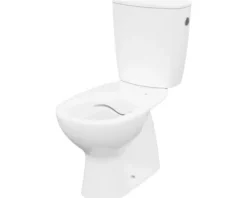 form&style WC-Kombination Set NATUNA Tiefspüler ohne Spülrand Abgang senkrecht weiß glänzend mit WC-Sitz
