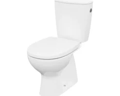 form&style WC-Kombination Set NATUNA Tiefspüler ohne Spülrand Abgang senkrecht weiß glänzend mit WC-Sitz