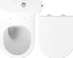 form&style WC-Kombination Set PALMYRA Tiefspüler offener Spülrand weiß glänzend mit WC-Sitz (Absenkautomatik, Quick-Release leicht abnehmbar) und Turbo-Flush-Technologie