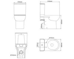 form&style WC-Kombination Set PALMYRA Tiefspüler offener Spülrand weiß glänzend mit WC-Sitz (Absenkautomatik, Quick-Release leicht abnehmbar) und Turbo-Flush-Technologie