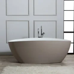 Freistehende beige Badewanne Mineralguss | Rachele