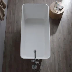 Freistehende rechteckige Badewanne aus Mineralguss | Paola