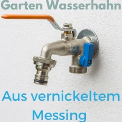 Garten Wasserhahn Kugelhahn 1/2 Doppelanschluss Außen 1/2 Zoll Doppel Wasserhahn Außenwasserhahn Doppelwasserhahn mit Schlauchanschluss