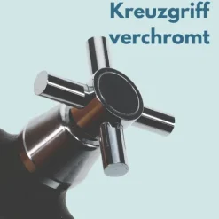 Garten Wasserhahn mit Schlauchanschluss 1/2 3/4 Kugelhahn Außen Wasserhahn Garten Schwarz Wasserhahn Auslaufhahn 1/2 Zoll 3/4 Zoll Außenwasserhahn