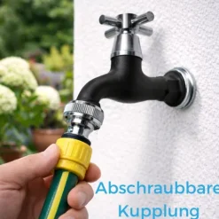 Garten Wasserhahn mit Schlauchanschluss 3/4 Kugelhahn Außen Wasserhahn Garten Schwarz Wasserhahn Auslaufhahn 3/4 Zoll Außenwasserhahn