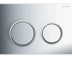 GEBERIT Betätigungsplatte Omega 20 Platte chrom glänzend / Taster chrom glänzend / Dekorringe matt 115.085.KH.1