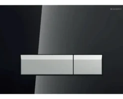 GEBERIT Betätigungsplatte Sigma40 Glas Platte schwarz glänzend / Taster aluminium gebürstet 242.601.SJ.1