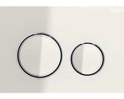 GEBERIT Betätigungsplatte Sigma50 (exSigma21) Platte sandgrau glänzend / Taster sandgrau glänzend / Dekorringe chrom 115.884.JL.1