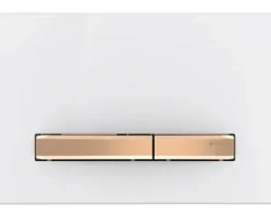 GEBERIT Betätigungsplatte Sigma 50 Platte weiß glänzend / Taster rotgold glänzend 115.670.11.2