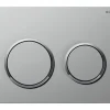 GEBERIT Betätigungsplatte Omega 20 Platte chrom matt / Taster chrom matt / Dekorringe glänzend 115.085.JQ.1