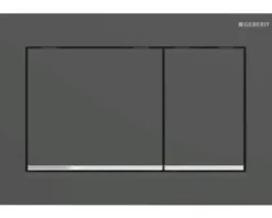 GEBERIT Betätigungsplatte Omega30 Platte schwarz matt / Taster schwarz matt mit Designstreifen hochglanz verchromt 115.080.14.1