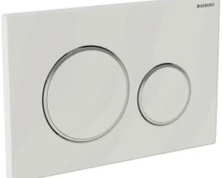 GEBERIT Betätigungsplatte Sigma 20 Platte weiß glänzend / Taster weiß glänzend / Dekorringe matt 115.882.11.1