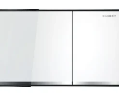 GEBERIT Betätigungsplatte Sigma 60 Platte Rahmen chrom glänzend / Taster weiß glänzend / Dekorstreifen verspiegelt 115.640.SI.1
