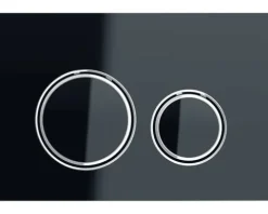 GEBERIT Betätigungsplatte Sigma50 (exSigma21) Platte schwarz glänzend / Taster schwarz glänzend / Dekorringe chrom 115.884.SJ.1