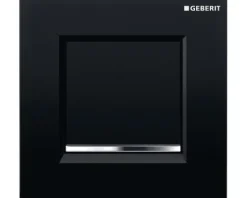 GEBERIT Urinalsteuerung Typ 30 pneumatisch Platte schwarz glänzend / Dekorstreifen chrom glänzend 116.017.KM.1