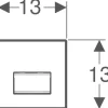 GEBERIT Urinalsteuerung Typ 50 pneumatisch Glas Platte weiß glänzend / Taster chrom gebürstet 116.016.00.5