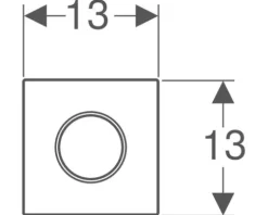 GEBERIT Urinalsteuerung Typ 10 pneumatisch Platte schwarz glänzend / Dekorring chrom 116.015.KM.1