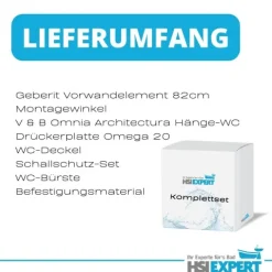 Geberit Vorwandelement Omega 82 cm Villeroy Boch Architectura WC inkl. Zubehör Set