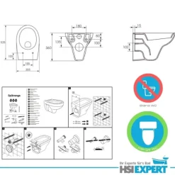 Geberit Vorwandelement Omega 82 cm Design WC inkl. Zubehör Set