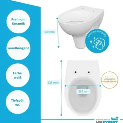 Geberit Vorwandelement Omega 82 cm Design WC inkl. Zubehör Set