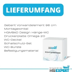 Geberit Vorwandelement Omega 98 cm Design WC inkl. Zubehör Set