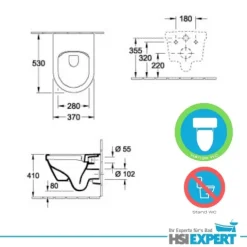 Geberit Vorwandelement Omega 98 cm Villeroy Boch Architectura WC inkl. Zubehör Set