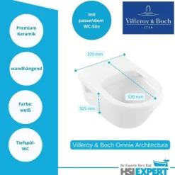 Geberit Vorwandelement Omega 98 cm Villeroy Boch Architectura WC inkl. Zubehör Set