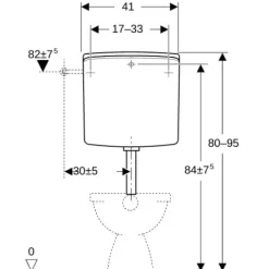 GEBERIT AP 140 Aufputzspülkasten, weiß, Start Stopp, tiefhängend, 140.000.11.1